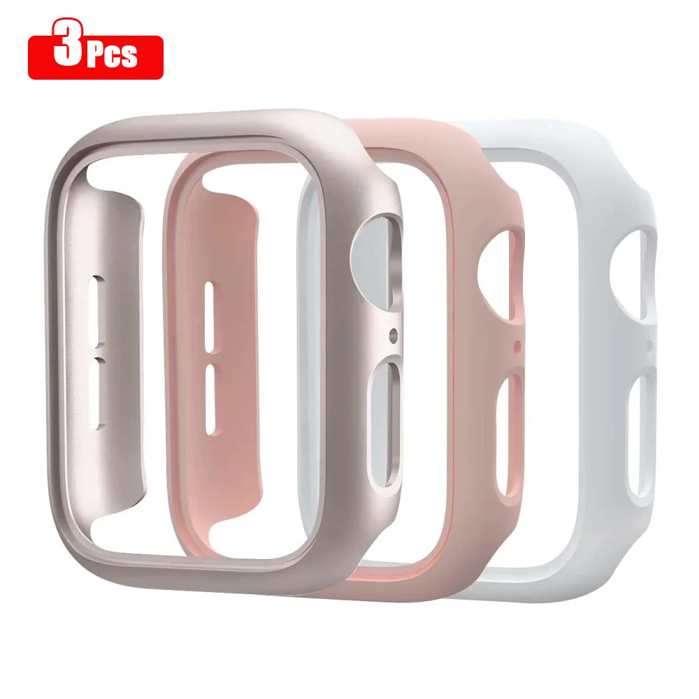 3pcs Hard PC Case For Apple Watch 45mm 41mm 38mm 42mm 40mm 44mm Matte Bumper Protective Case Frame for iWatch SE 9 8 7 6 5 4 3 2