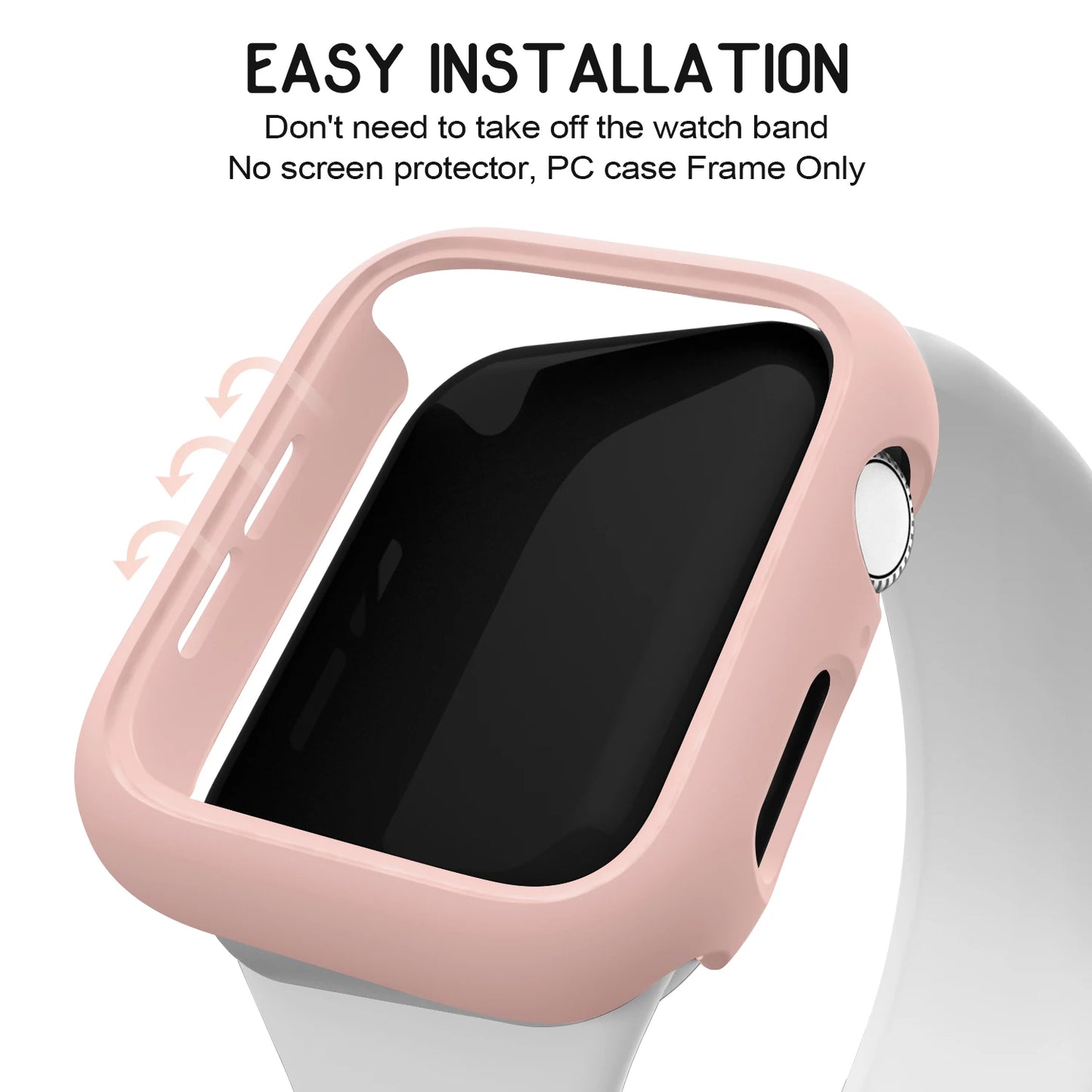 Fashion Matte Protective Case for Apple Watch SE Cover 7 6 5 4 3 PC Bumper 41mm 44mm 38mm 42mm 45mm Hard Shell for iWatch Frame