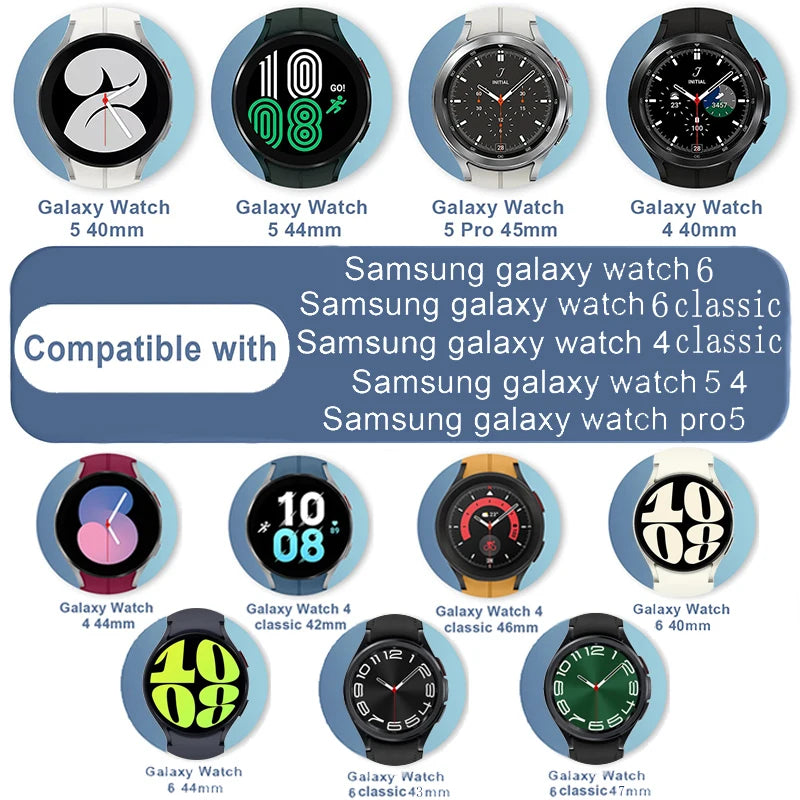 Silicone Strap for Samsung Galaxy Watch 7/6 Classic 47mm 43mm/4 classic 46mm 42 Bracelet Galaxy Watch 6/5pro 45mm/4/7 40mm 44mm