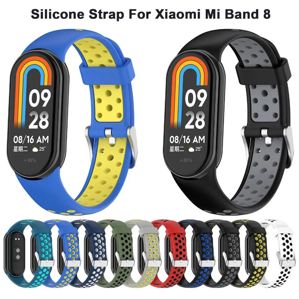 Silicone Strap for Xiaomi Mi Band 8 SmartWatch Breathable Sport Bracelet Replacement Color Wristband for MiBand 8 NFC Watchband