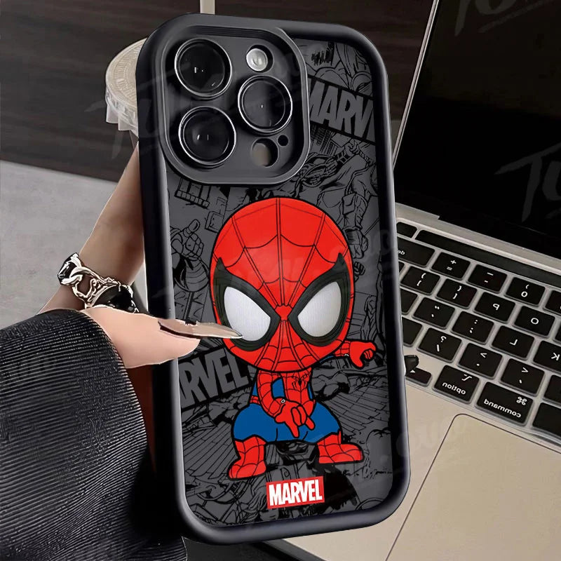 Marvel Spider Man Soft Silicone Phone Case for iPhone 15 Pro Max 14 Max 13 ProMax 12 11 X XS XR 7 8 Plus SE 2020 Back Cover