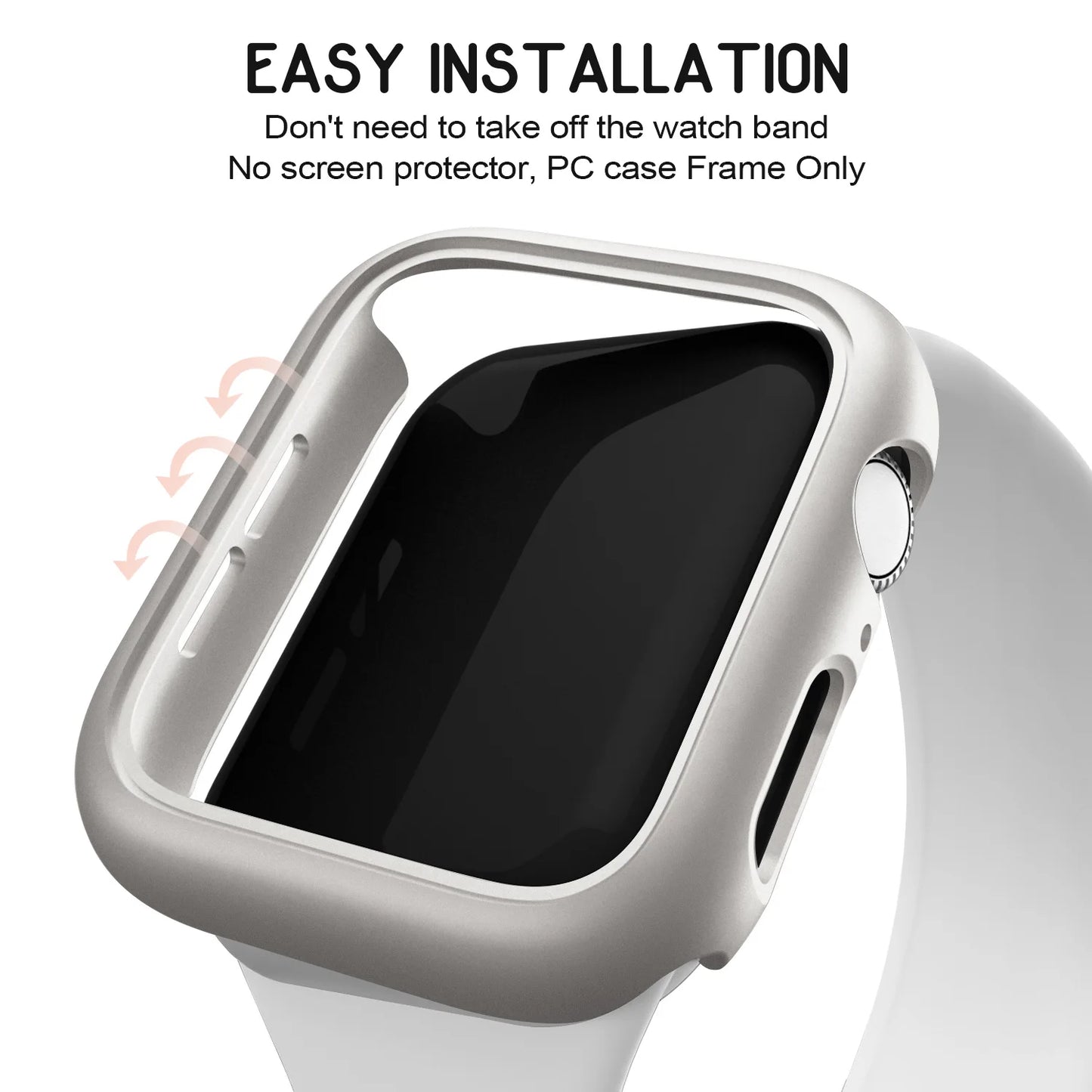 3pcs Hard PC Case For Apple Watch 45mm 41mm 38mm 42mm 40mm 44mm Matte Bumper Protective Case Frame for iWatch SE 9 8 7 6 5 4 3 2