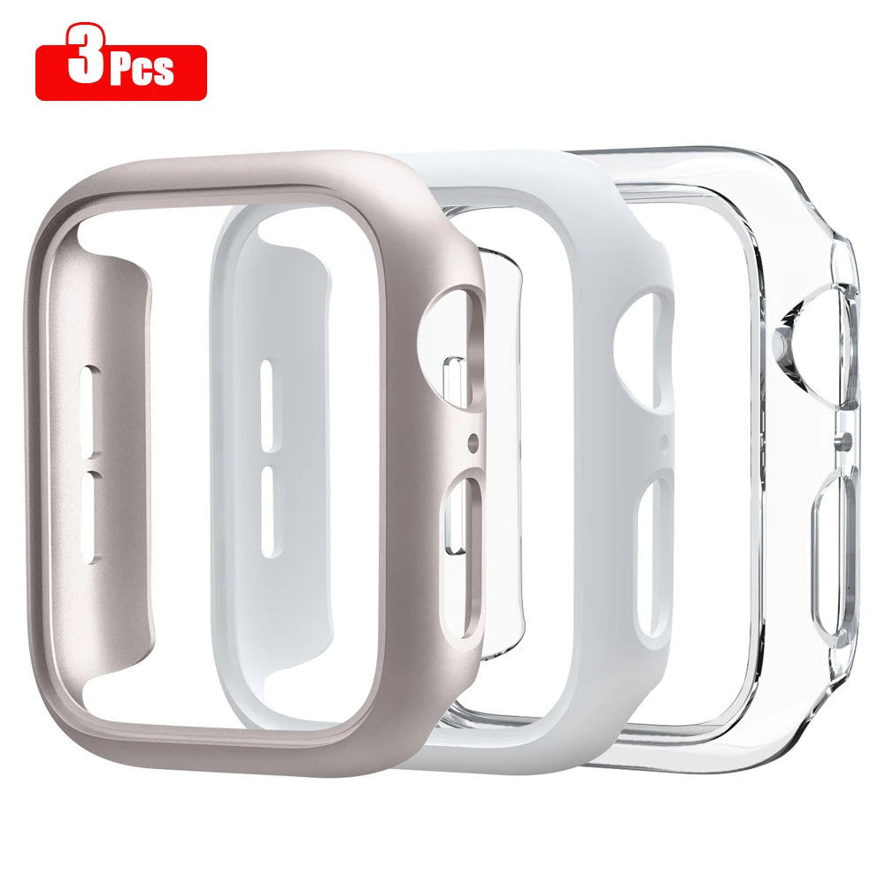 3pcs Hard PC Case For Apple Watch 45mm 41mm 38mm 42mm 40mm 44mm Matte Bumper Protective Case Frame for iWatch SE 9 8 7 6 5 4 3 2