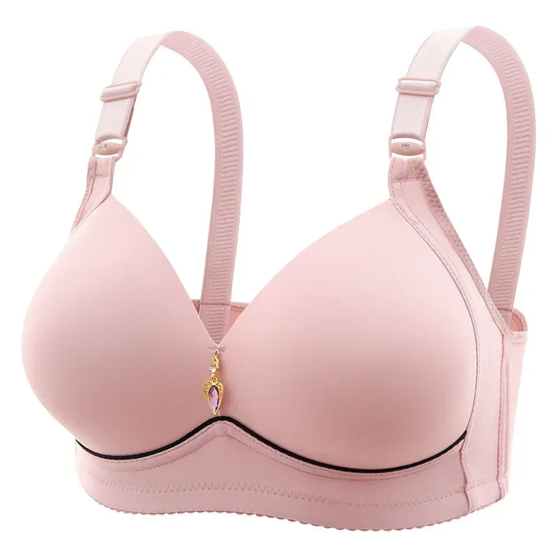 Brassiere Without Steel Ring Breathable Gathered Ladie Underwear Thin Cup Glossy Obese Female Ladies Bra Lenceria Para Damas