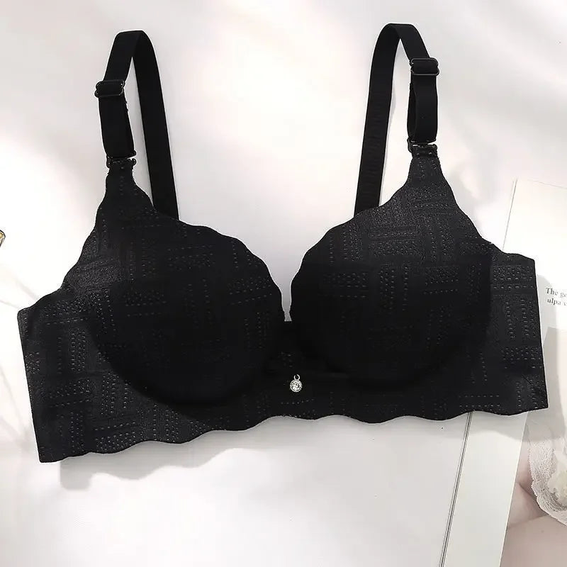 Small Breasts Show Big Underwear Deep V Push Up No Steel Ring Flat Chest Special Bra Thickened Push-up Bra Lenceria Femenina