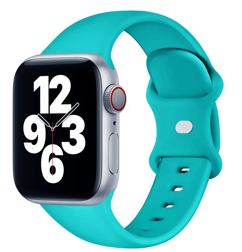 Silicone sport band For apple watch Ultra 49mm series 9-8-7 41mm 45mm correa 44mm 40mm waterproof bracelet iwatch 6 5 4 SE Strap