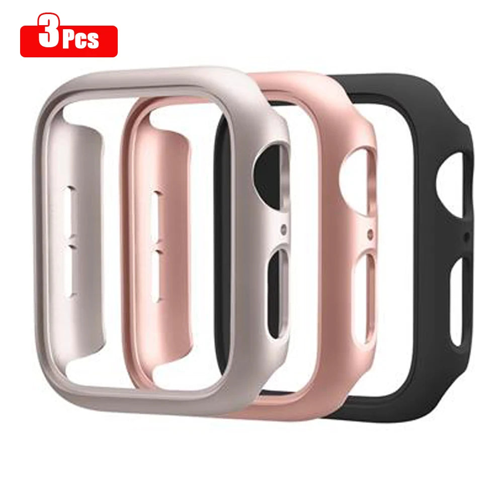 3pcs Hard PC Case For Apple Watch 45mm 41mm 38mm 42mm 40mm 44mm Matte Bumper Protective Case Frame for iWatch SE 9 8 7 6 5 4 3 2