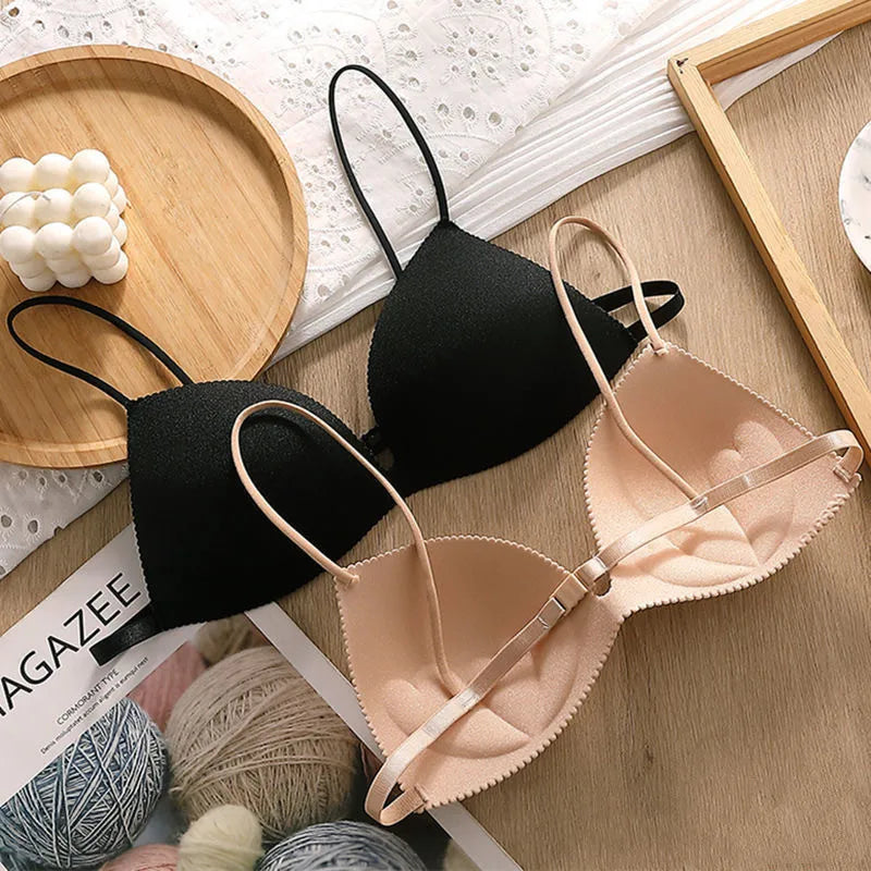 Women Bra Seamless Underwear Women Ultra-thin Blackless Underwear No Steel Ring Comfortable Invisible Strapless Bra Push Up Bra