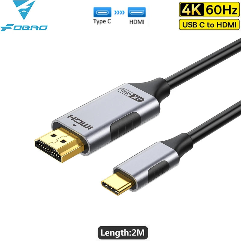 USB C to HDMI Cable 8K@60Hz 4K@120Hz Type C to HDMI-Compatible HDTV Cable for TV Converter MacBook Air iPad USB-C HDMI Adapter