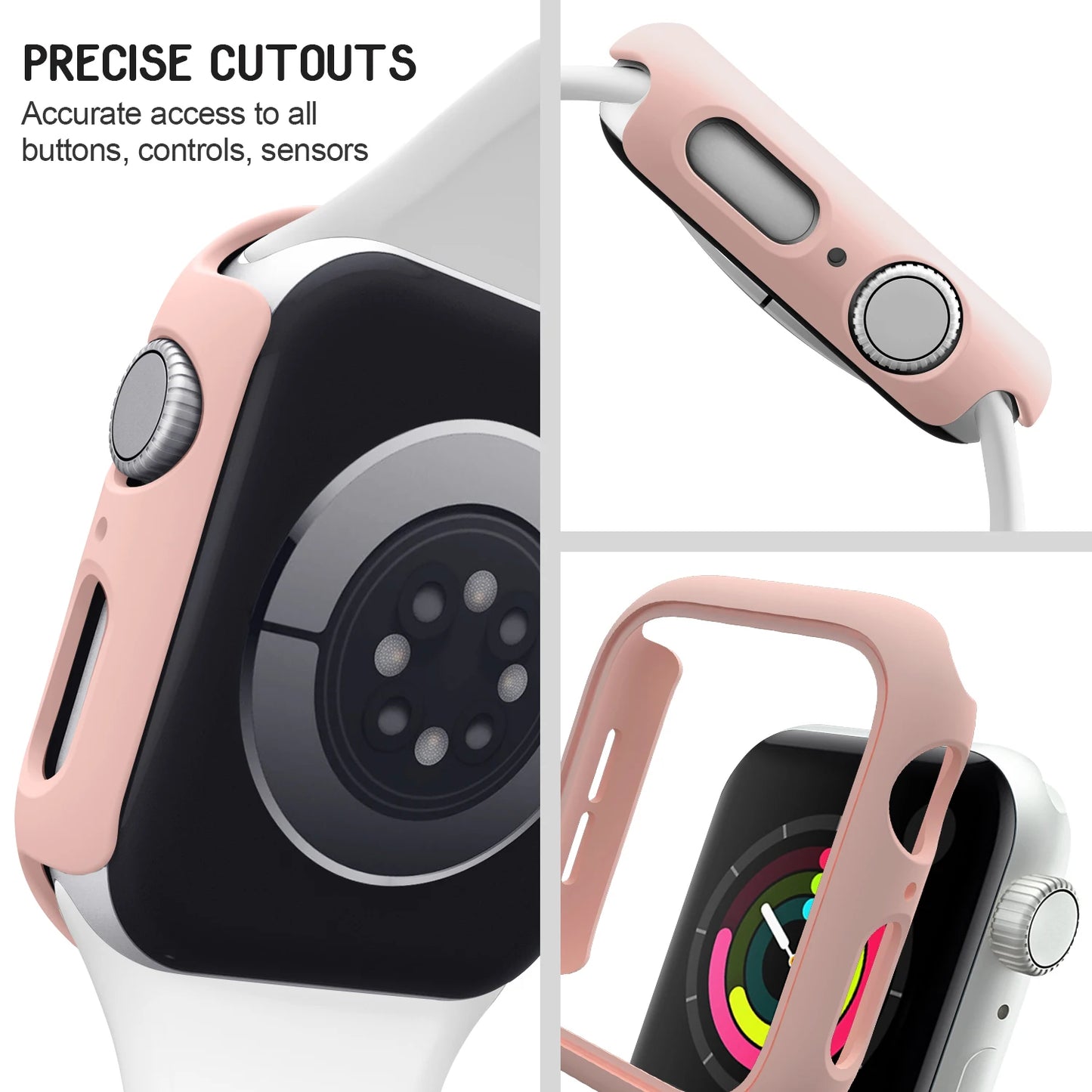 Fashion Matte Protective Case for Apple Watch SE Cover 7 6 5 4 3 PC Bumper 41mm 44mm 38mm 42mm 45mm Hard Shell for iWatch Frame