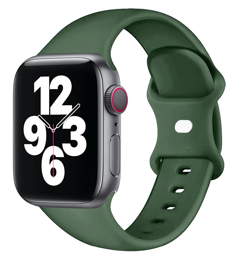 Silicone sport band For apple watch Ultra 49mm series 9-8-7 41mm 45mm correa 44mm 40mm waterproof bracelet iwatch 6 5 4 SE Strap