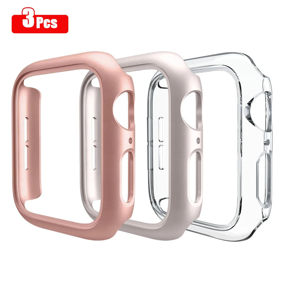 3pcs Hard PC Case For Apple Watch 45mm 41mm 38mm 42mm 40mm 44mm Matte Bumper Protective Case Frame for iWatch SE 9 8 7 6 5 4 3 2