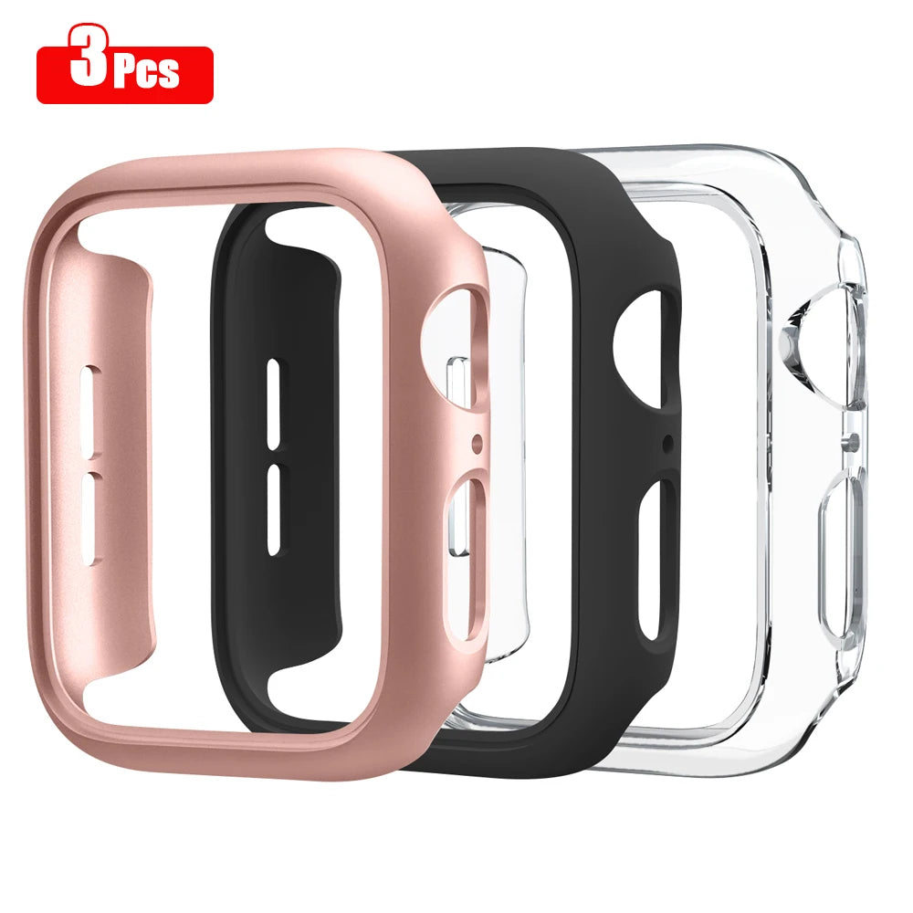 3pcs Hard PC Case For Apple Watch 45mm 41mm 38mm 42mm 40mm 44mm Matte Bumper Protective Case Frame for iWatch SE 9 8 7 6 5 4 3 2