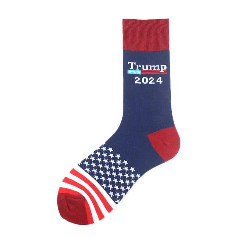 2024 President Donald Trump Spoof Funny Socks Men Women Character Abstract 3D Fake Hair Trump Crew Sokken Homme Dropship