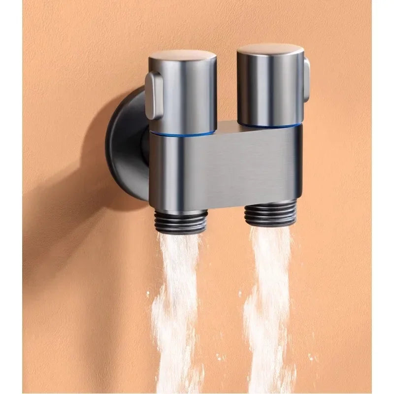 Handheld Bidet Sprayer Toilet Bidet Toilet Sprayer Set Spray Water Bathroom Shower Double Outlet Angle Valve Toilet Accessories